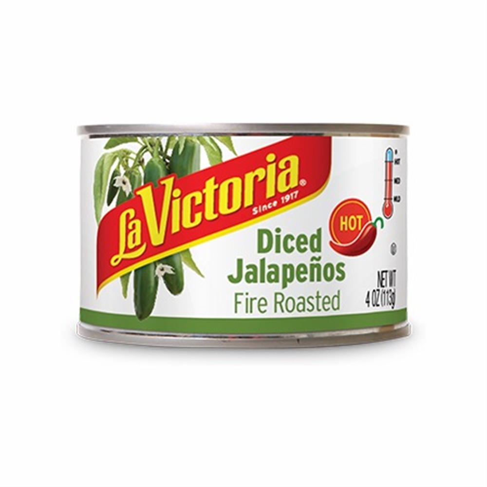 Diced Jalapenos La Victoria Hot Jalapenos Fire Roasted Hot 4 Oz