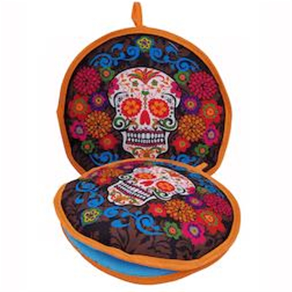 PETS Day of The Dead La Tortilla Oven Fabric Warmer 1 unit
