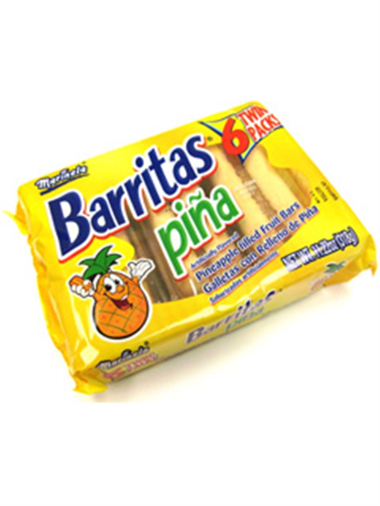 Marinela Barritas de Pina Pineapple Filled Fruit Bars 6 Twin Packs