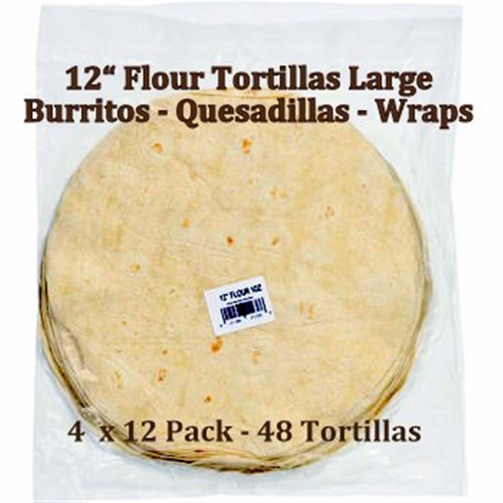 12" Flour Tortillas for Burritos, Quesadillas, Wraps by Romero's Brand