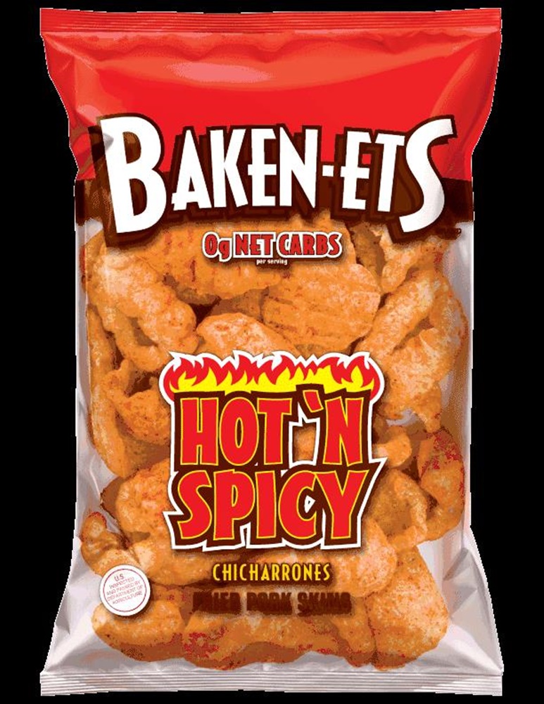 Hot' n Spicy Pork Rinds / Chicharrones 3.75 oz (Pack of 3)