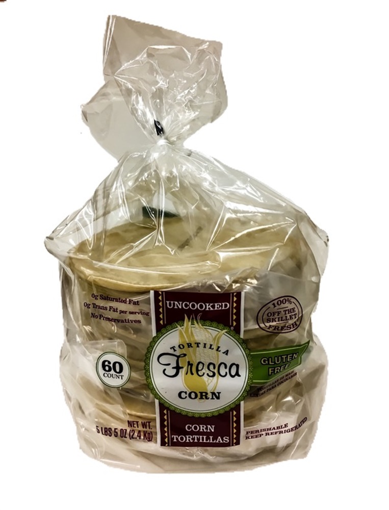 Uncooked Corn Tortillas Fresca 6 inch 60 ct
