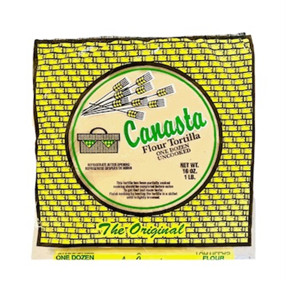 Canasta Uncooked Fresh Flour Tortillas with Lard (Green Label)