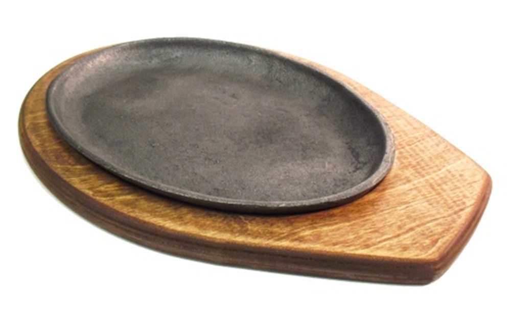 Fajita Plate with Wood Base 1