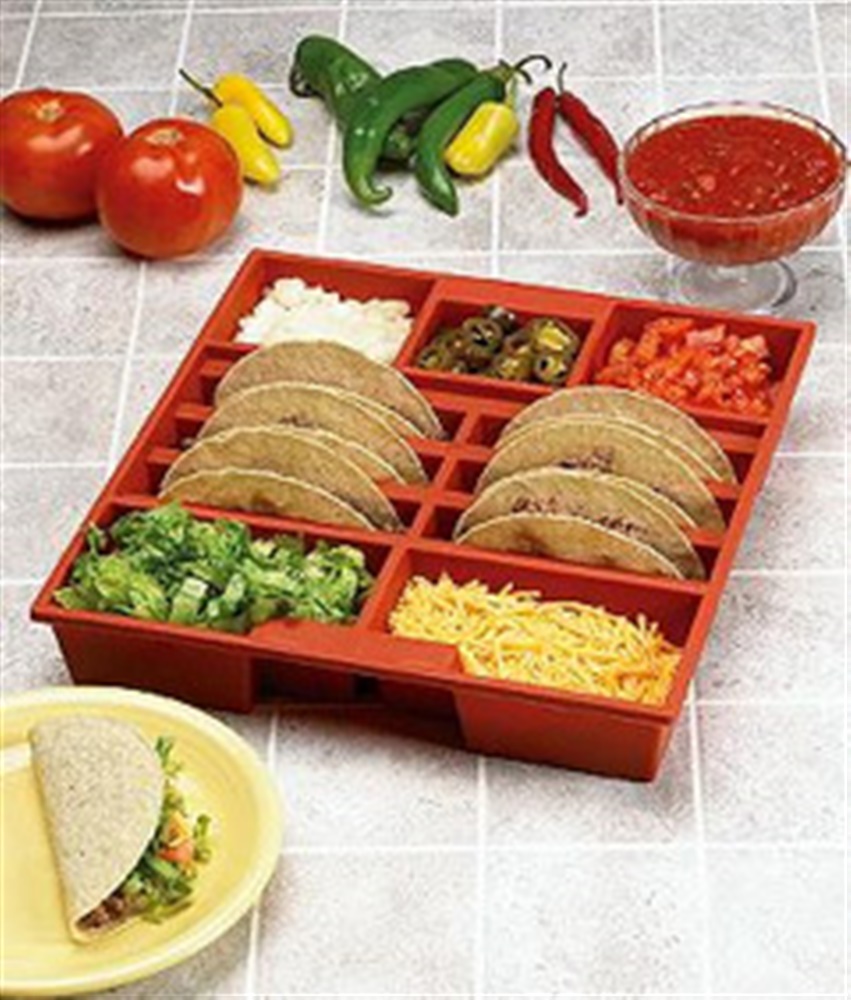 Taco Tray Holds 6 Tacos and Favorite Toppings